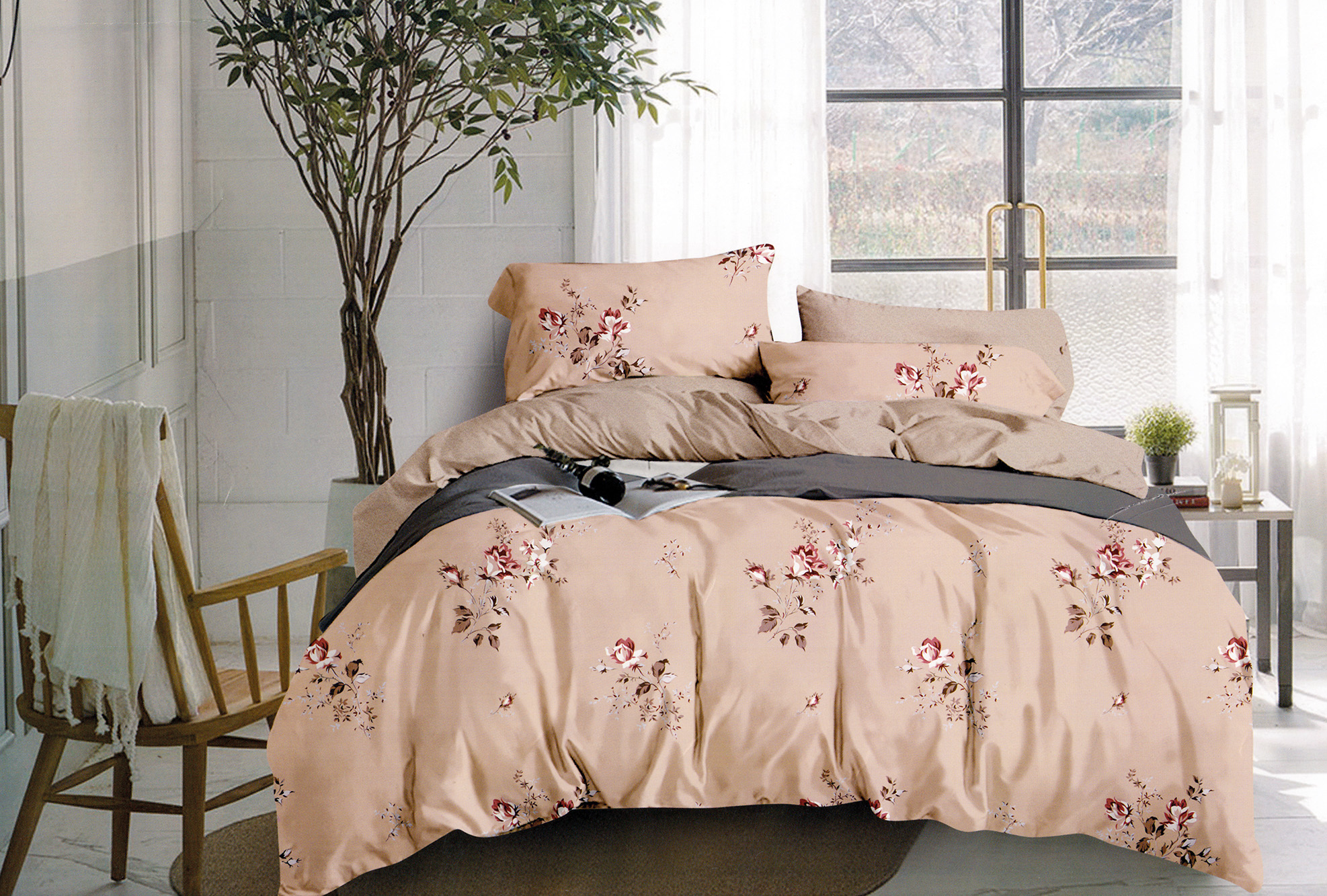 8 Comforter Set, 6 Pc - Flat Sheet, Comforter, 2 Pillow cases and 2 Cushion Set for Bedroom - Super Soft Fluffy Warm Comforter Set - Polyster Blanket, Throws for Sofa Fluffy Blanket Bed