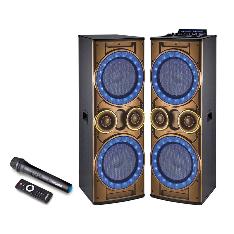 Geepas GMS8518 2.1CH Professional Speaker - Wireless Microphones, 6 Band Graphic Equalizer Bluetooth | Karaoke DJ Speaker | Portable Speaker with Trolley Handle, USB & Auxiliary Inputs | 1 Year Warran