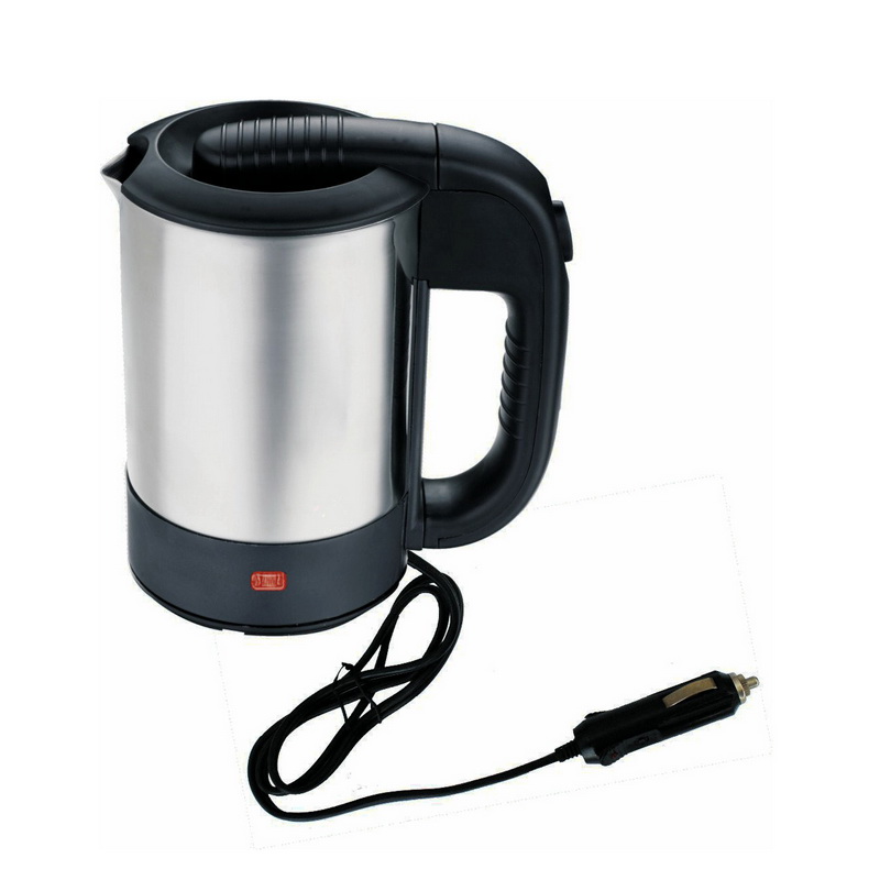 Geepas GK38041 12V Car Kettle - 500ML Travel Kettle, Water Heater for Caravans - Portable Stainless-Steel Electric Car Kettle with Cigarette Lighter Charger - Electric Kettle for Hot Water Coffee Tea