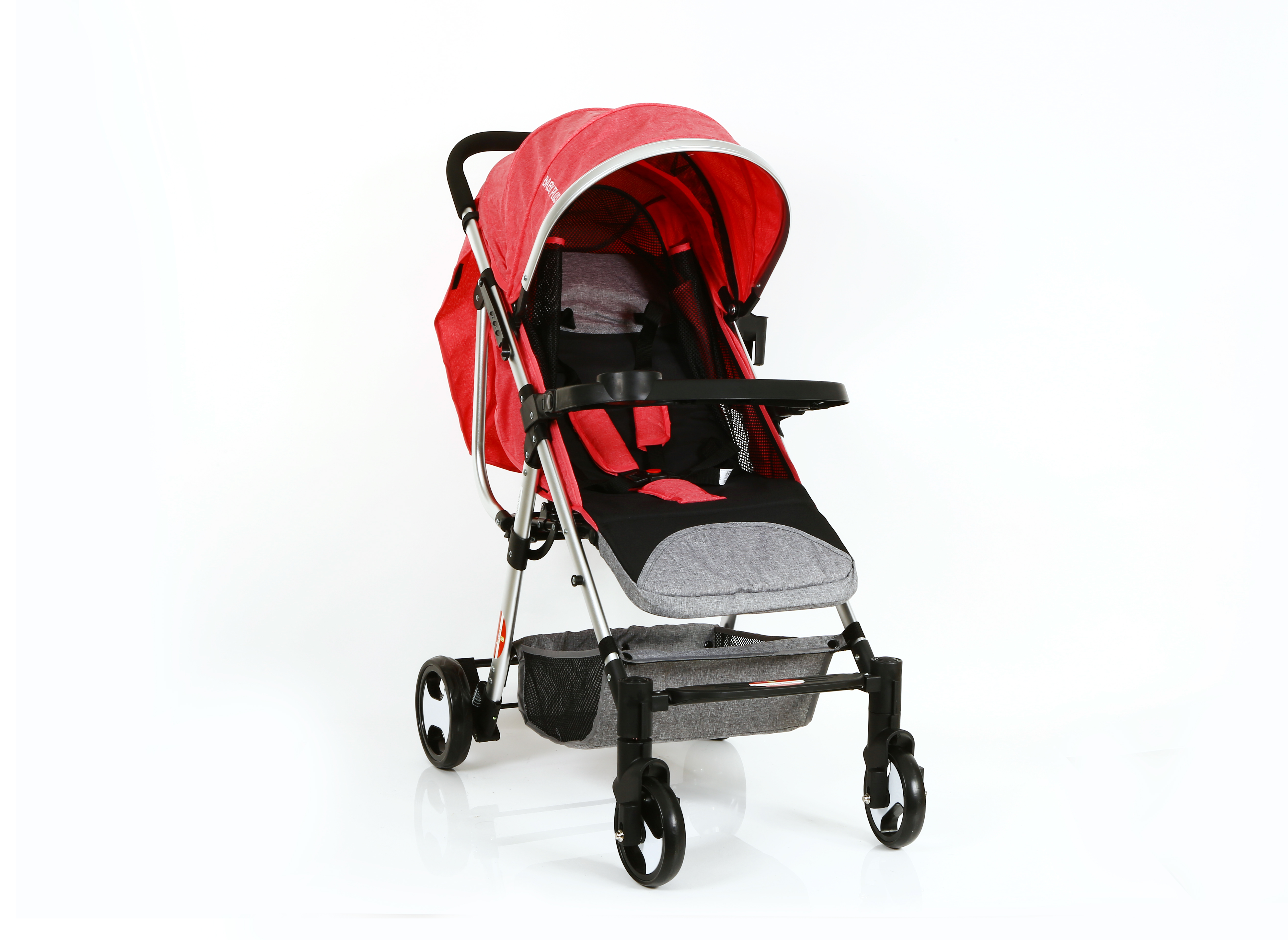 Baby Plus Single Baby Stroller  Redblacksilver 