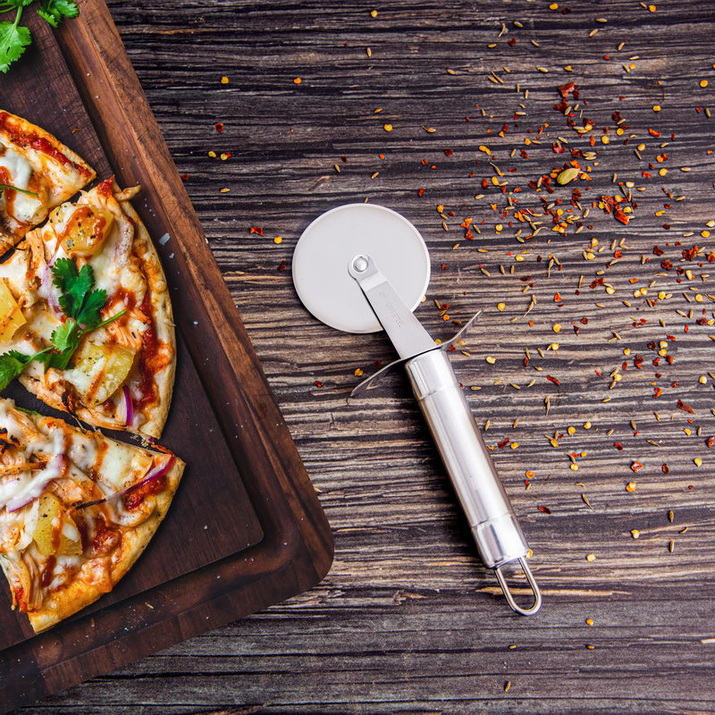 Royalford RF9853 Pizza Cutter with Stainless Steel Tube Handle - Equipped with Ultra Sharp Blade, Slip-Proof Ergonomic Handle and Classic Design - Ideal for Pizza, Pies, Waffles and Dough Cookies