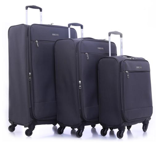 Parajohn PJTR3110 Polyester Soft Trolley Luggage Set, Grey