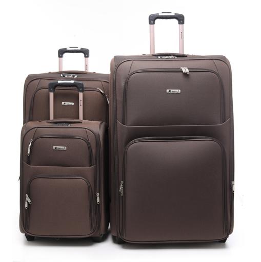 Abraj 3 Pieces Soft Trolley Luggage Bags Set