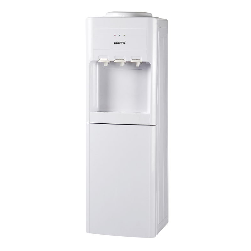 Geepas GWD8354 Water Dispenser - Hot & Cold Water Dispenser - Stainless Steel Tank, Compressor Cooling System, Child Lock - 2 Tap - 2 In 1 Water Dispenser - 1L Hot and 2.8L Cold Water Capacity