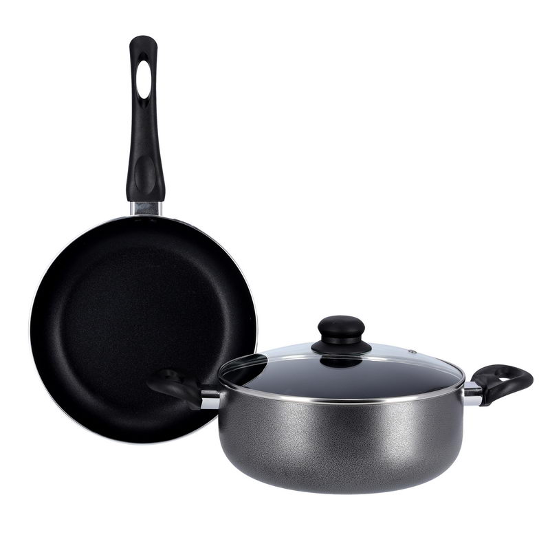 3 PCS Cookware set,BLACK,alu CD Bottom