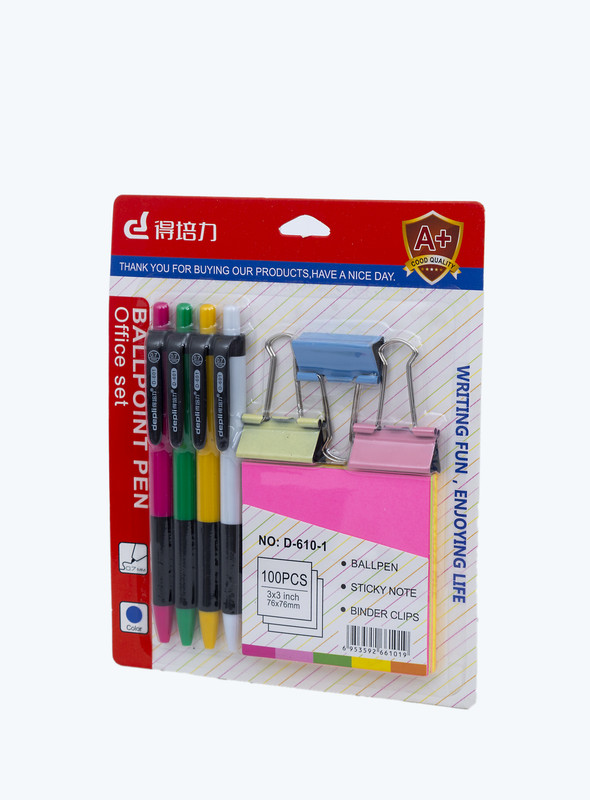 Day N Day-3 PC BALLPEN,STICKY NOTE 100PC AND  BINDER CLIPS 3 PC.
