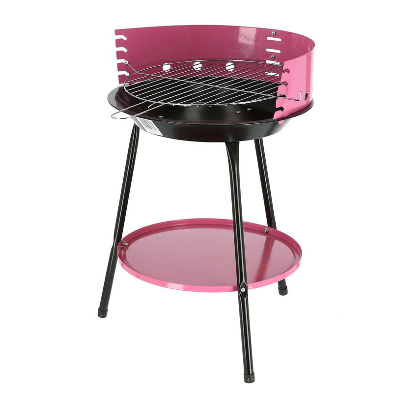 BBQ Charcoal Grill - Portable Barbecue | Rustless Round Grill with Ventilation Wall & High Grip Long Legs | Ash Collector | Ideal for Outdoor Cooking Camping Hiking Picnics Backpacking Large